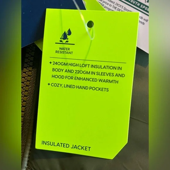 DSG Boys Dark Green Insulated Water Resistant Puffer Jacket Medium 10-12 NWT - Picture 6 of 16